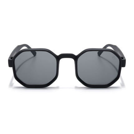 Eyejack Black Hexagonal Sunglasses for Men & Women (5611CL1038)