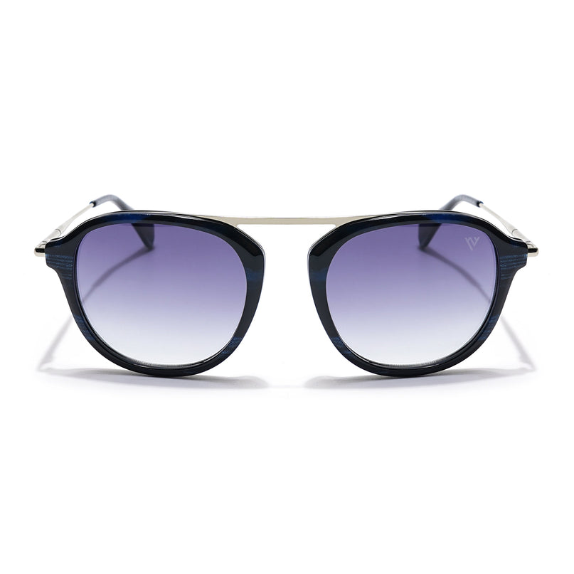 Voyage Select Wayfarer Sunglasses (Grey & Clear Lens | Black & Blue Frame - SLMG6115)