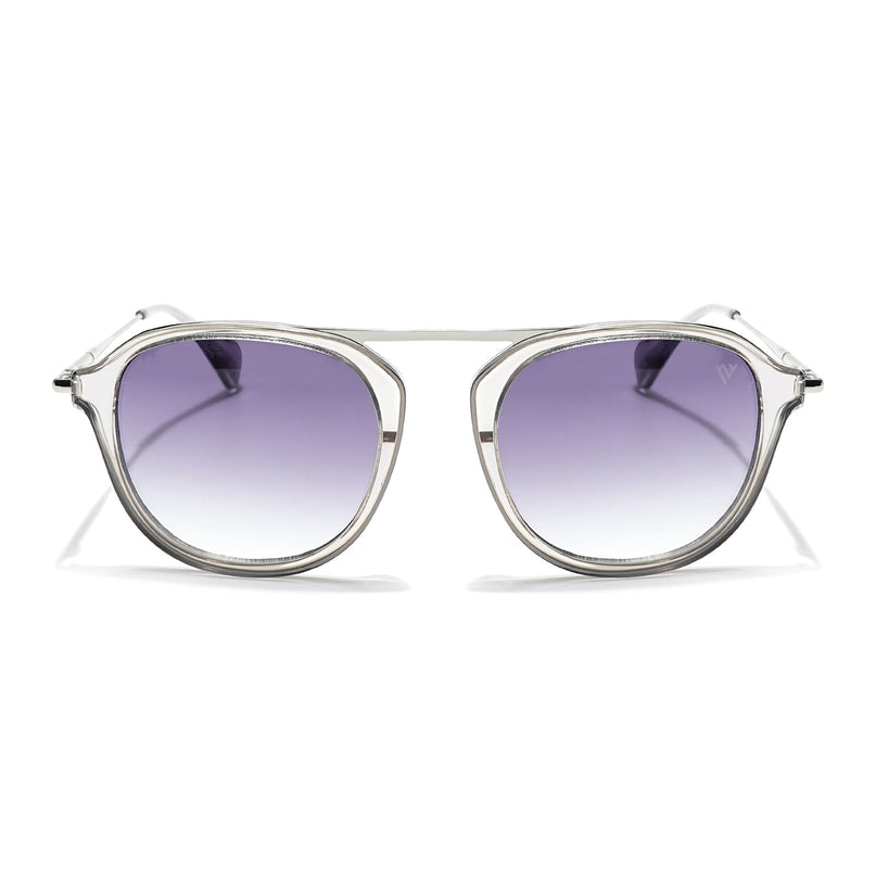 Voyage Select Wayfarer Sunglasses (Grey & Clear Lens | Transparent Grey Frame - SLMG6116)