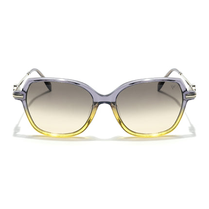 Voyage Select Square Sunglasses (Grey & Clear Lens | Grey & Yellow Frame - SLMG6111)