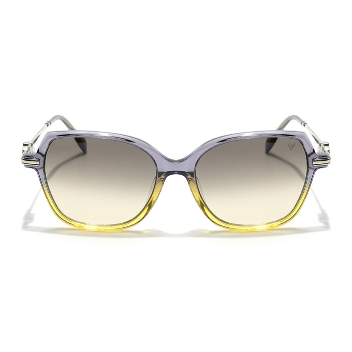 Voyage Select Square Sunglasses (Grey & Clear Lens | Grey & Yellow Frame - SLMG6111)