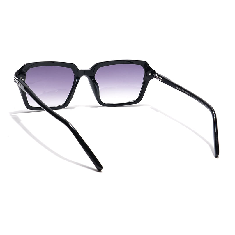 Voyage Select Rectangle Sunglasses (Grey & Clear Lens | Black Frame - SLMG6123)