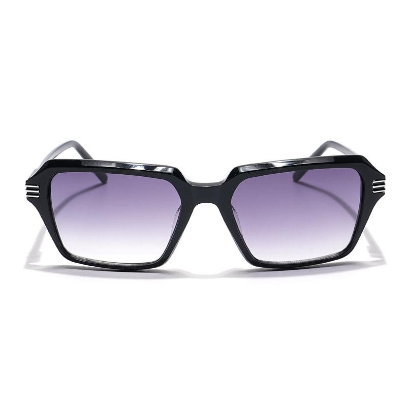Voyage Select Rectangle Sunglasses (Grey & Clear Lens | Black Frame - SLMG6123)