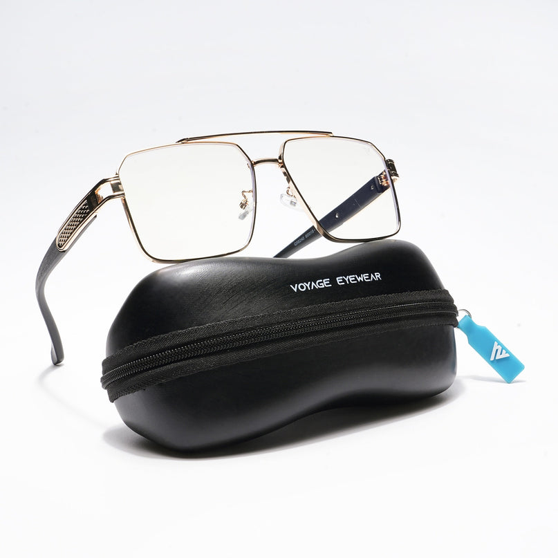Voyage Golden Wayfarer Eyeglasses for Men & Women - MG5228-C1