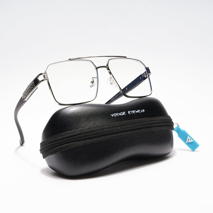 Voyage Silver Wayfarer Eyeglasses for Men & Women - MG5229-C2