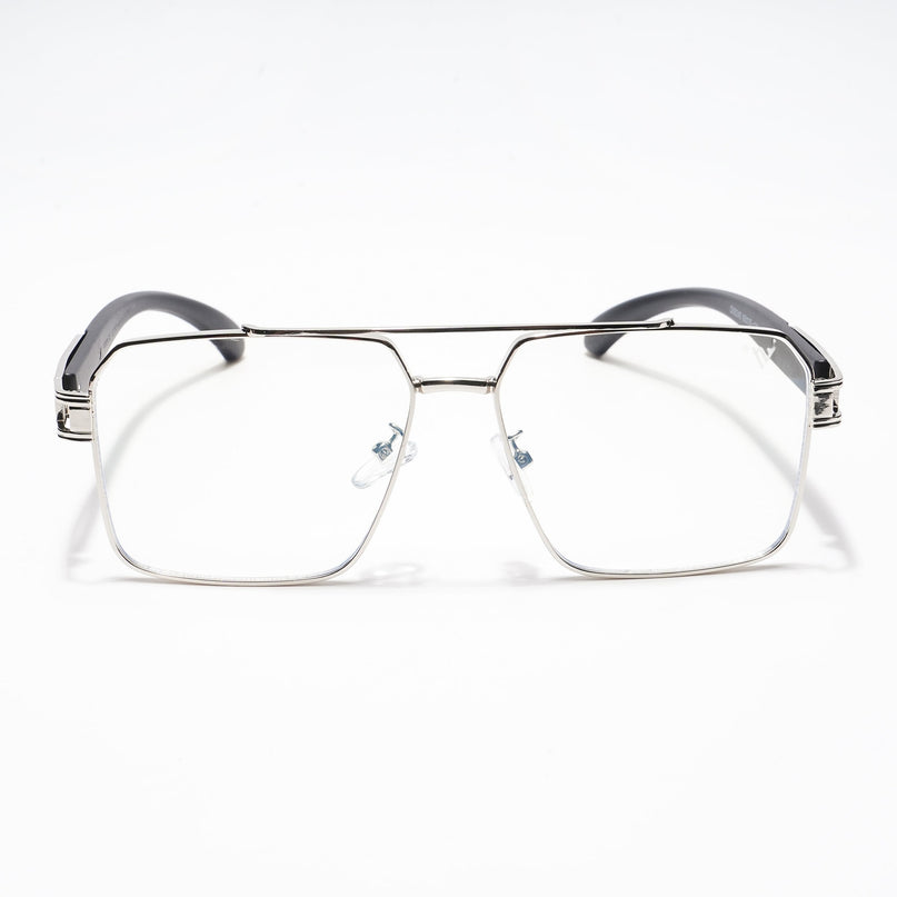 Voyage Silver Wayfarer Eyeglasses for Men & Women - MG5229-C2