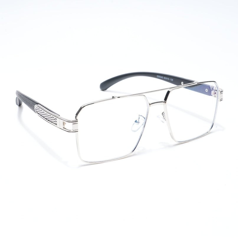 Voyage Silver Wayfarer Eyeglasses for Men & Women - MG5229-C2