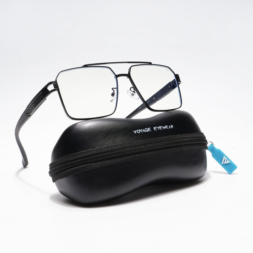 Voyage Black Wayfarer Eyeglasses for Men & Women - MG5230-C3