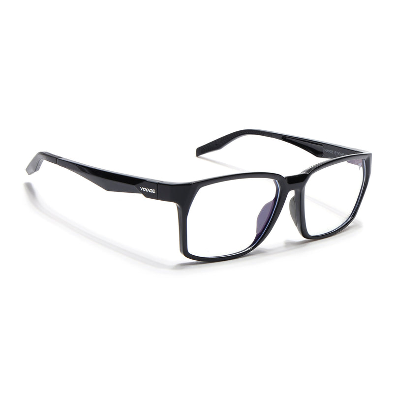 Voyage Techtonic Shine Black & Grey Wayfarer Eyeglasses for Men & Women - MG5291-C2