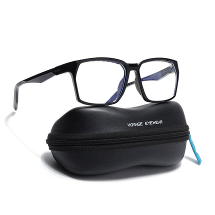 Voyage Techtonic Shine Black & Grey Wayfarer Eyeglasses for Men & Women - MG5291-C2