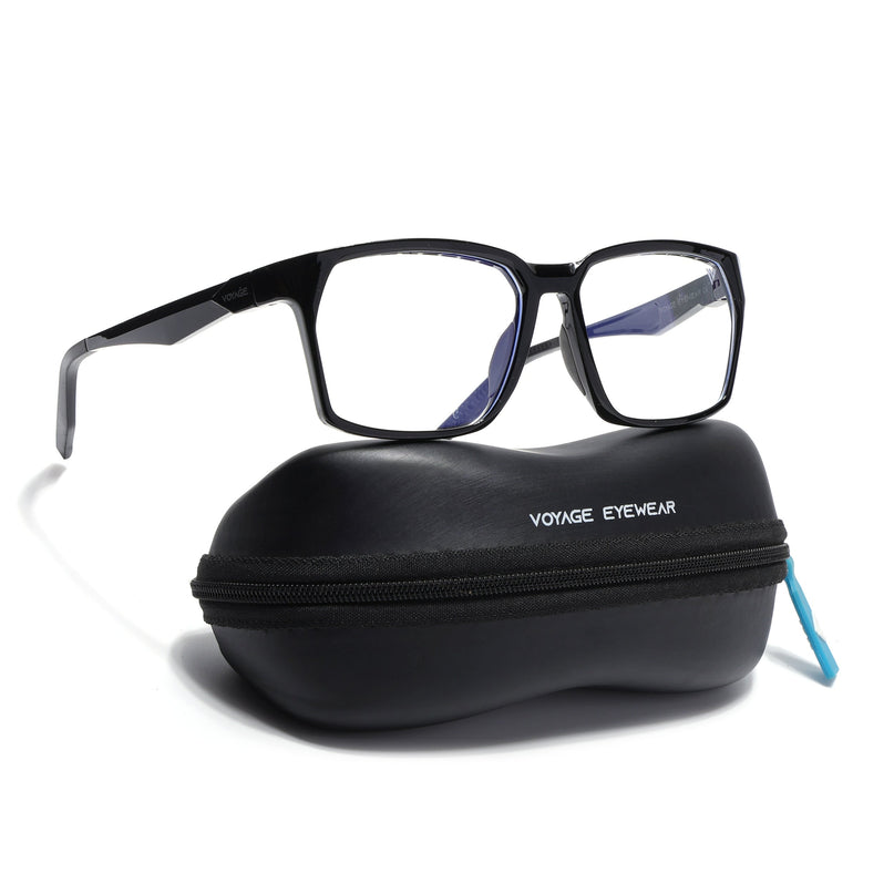 Voyage Techtonic Shine Black & Grey Wayfarer Eyeglasses for Men & Women - MG5291-C2