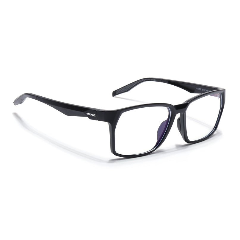 Voyage Techtonic Matt Black & Grey Wayfarer Eyeglasses for Men & Women - MG5292-C3