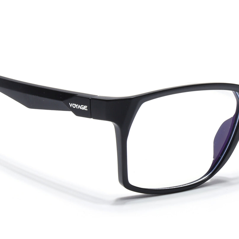 Voyage Techtonic Matt Black & Grey Wayfarer Eyeglasses for Men & Women - MG5292-C3