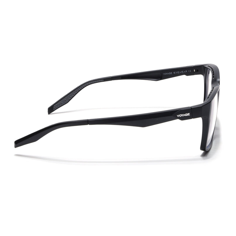 Voyage Techtonic Matt Black & Grey Wayfarer Eyeglasses for Men & Women - MG5292-C3