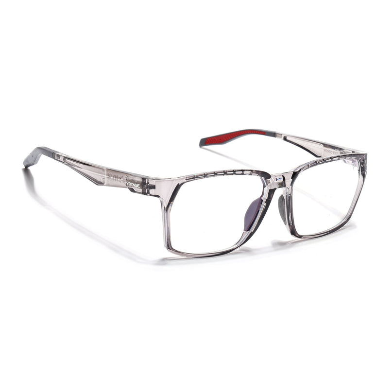 Voyage Techtonic Transparent Grey Wayfarer Eyeglasses for Men & Women - MG5294-C5