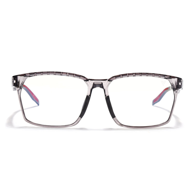 Voyage Techtonic Transparent Grey Wayfarer Eyeglasses for Men & Women - MG5294-C5