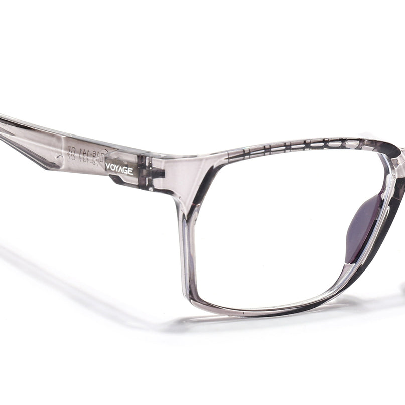 Voyage Techtonic Transparent Grey Wayfarer Eyeglasses for Men & Women - MG5294-C5