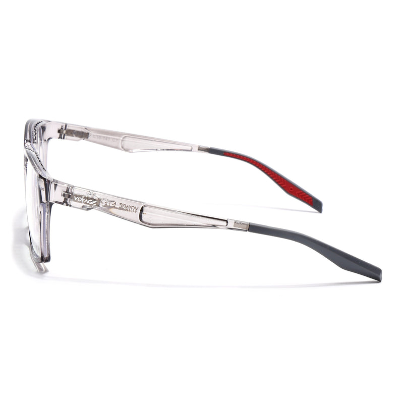 Voyage Techtonic Transparent Grey Wayfarer Eyeglasses for Men & Women - MG5294-C5