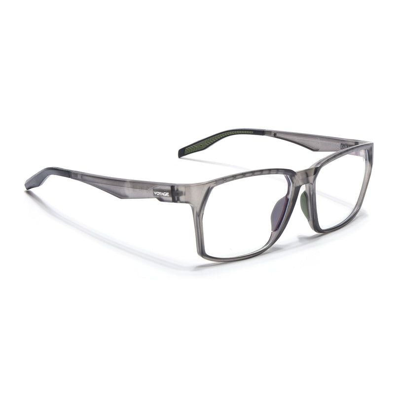Voyage Techtonic Grey & Green Wayfarer Eyeglasses for Men & Women - MG5295-C6