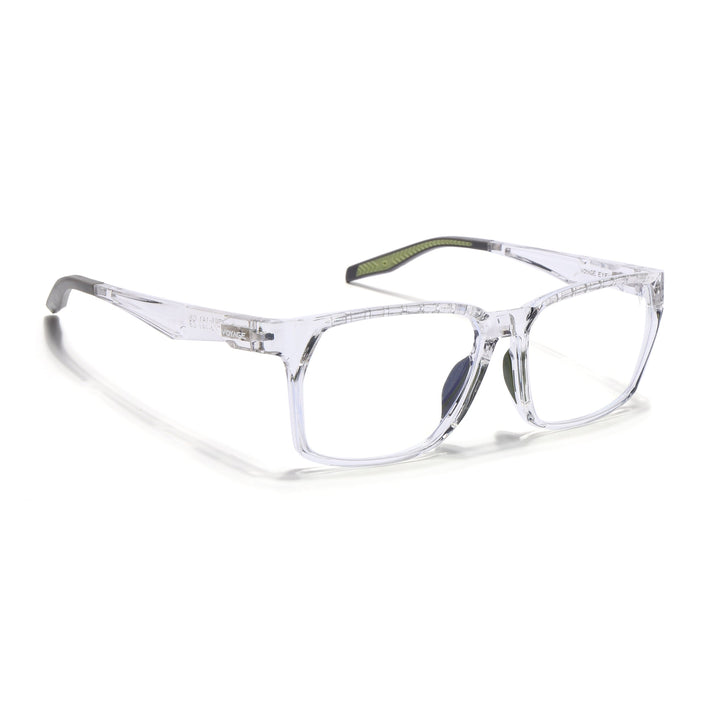 Voyage Techtonic Transparent & Green Wayfarer Eyeglasses for Men & Women - MG5298-C9