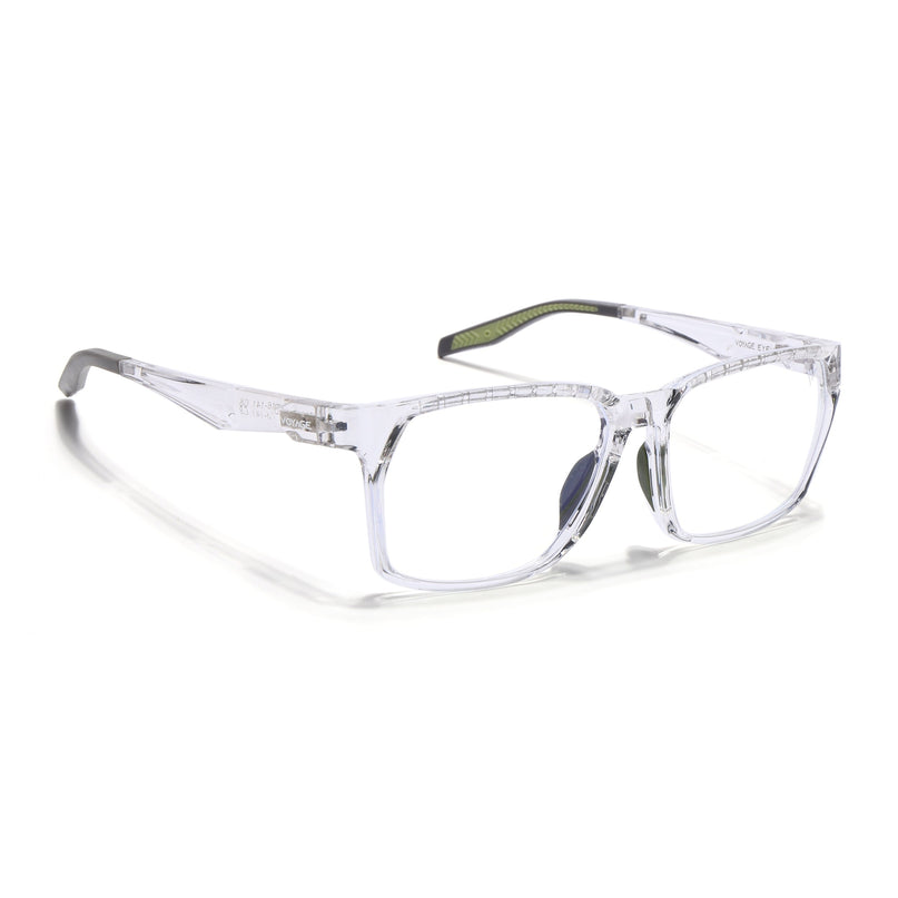 Voyage Techtonic Transparent & Green Wayfarer Eyeglasses for Men & Women - MG5298-C9