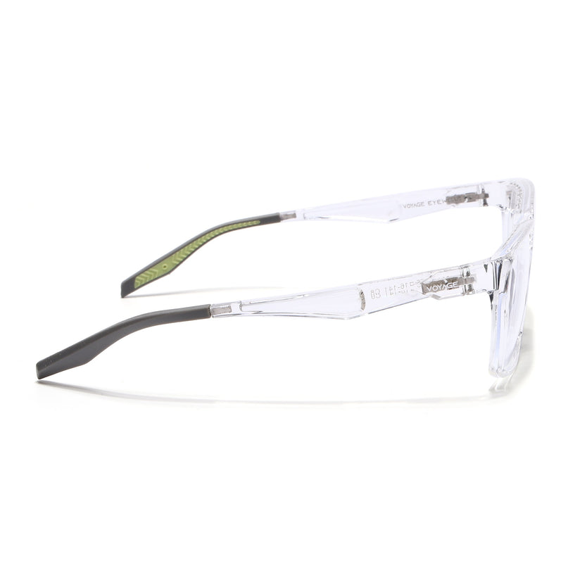 Voyage Techtonic Transparent & Green Wayfarer Eyeglasses for Men & Women - MG5298-C9