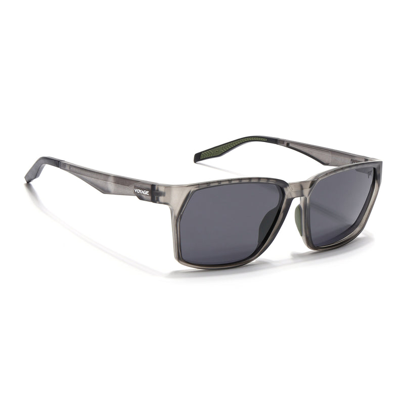 Wayfarer Polarized Sunglasses (Black Lens | Grey & Green Frame - PMG5286)