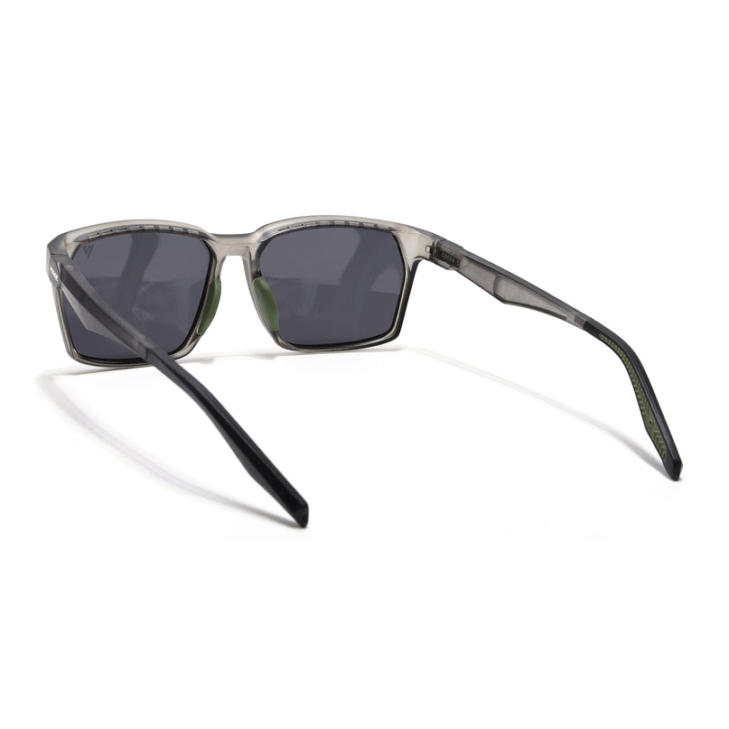 Wayfarer Polarized Sunglasses (Black Lens | Grey & Green Frame - PMG5286)