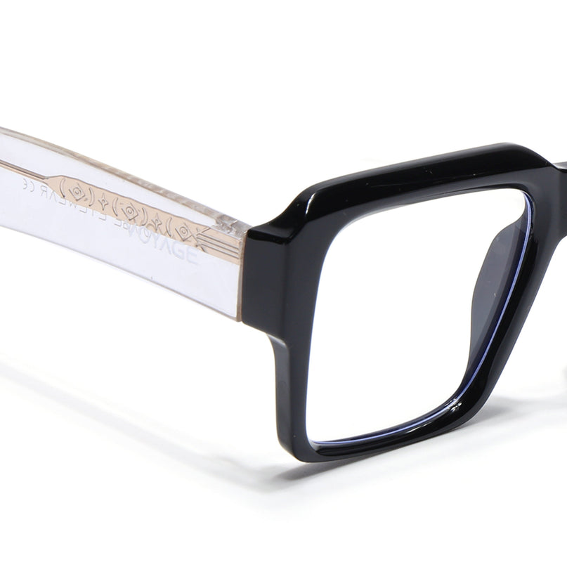 Voyage Goat Shine Black Wayfarer Eyeglasses for Men & Women - MG4756-C1