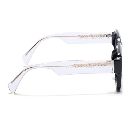 Voyage Goat Shine Black Wayfarer Eyeglasses for Men & Women - MG4756-C1