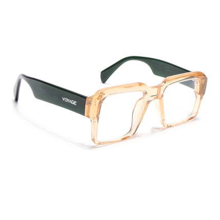 Voyage Goat Transparent Brown Wayfarer Eyeglasses for Men & Women - MG4762-C7