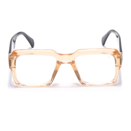 Voyage Goat Transparent Brown Wayfarer Eyeglasses for Men & Women - MG4762-C7