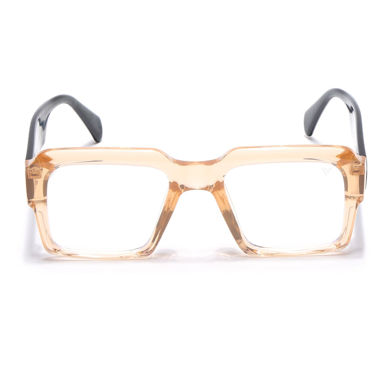 Voyage Goat Transparent Brown Wayfarer Eyeglasses for Men & Women - MG4762-C7
