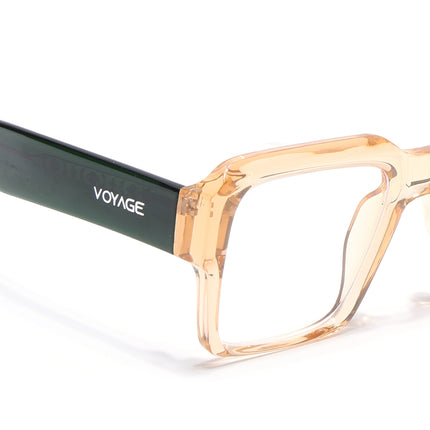Voyage Goat Transparent Brown Wayfarer Eyeglasses for Men & Women - MG4762-C7