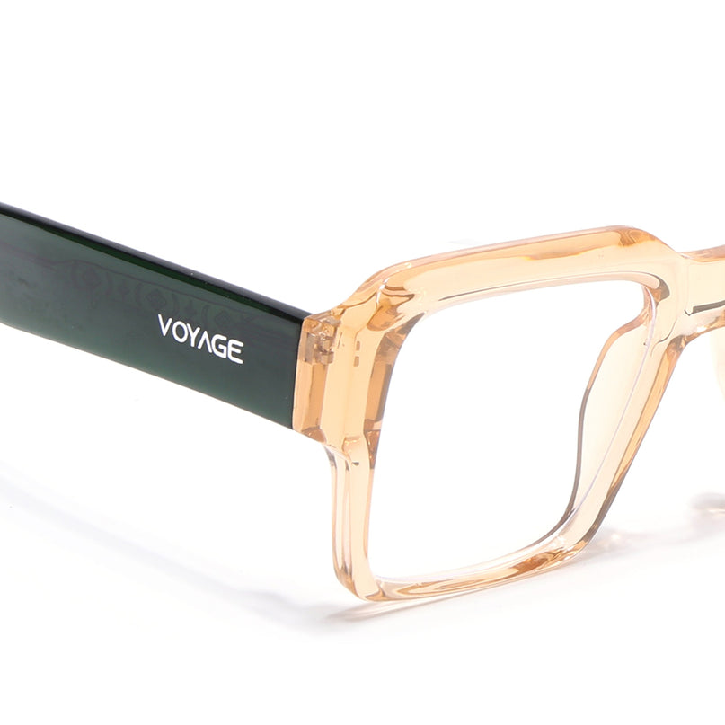 Voyage Goat Transparent Brown Wayfarer Eyeglasses for Men & Women - MG4762-C7
