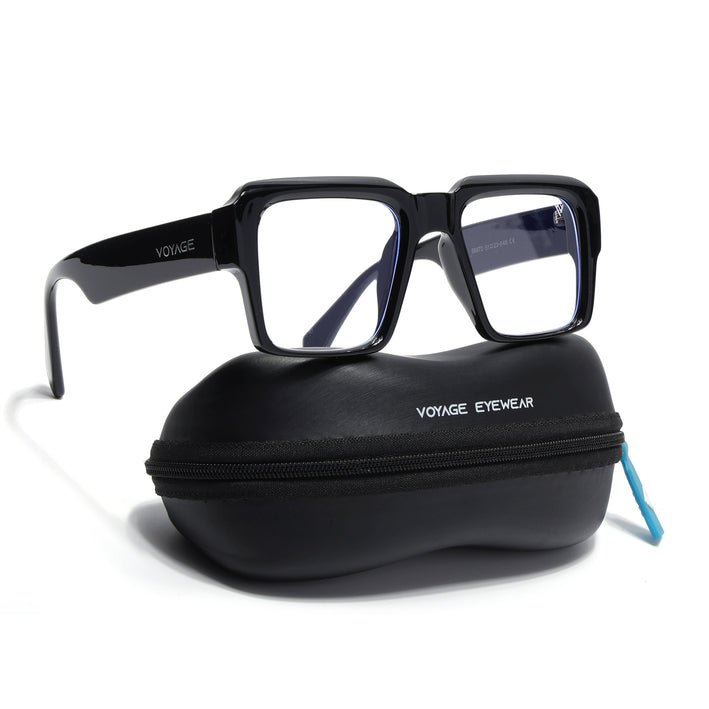 Voyage Exclusive Black Wayfarer Eyeglasses for Men & Women - MG5384-C1