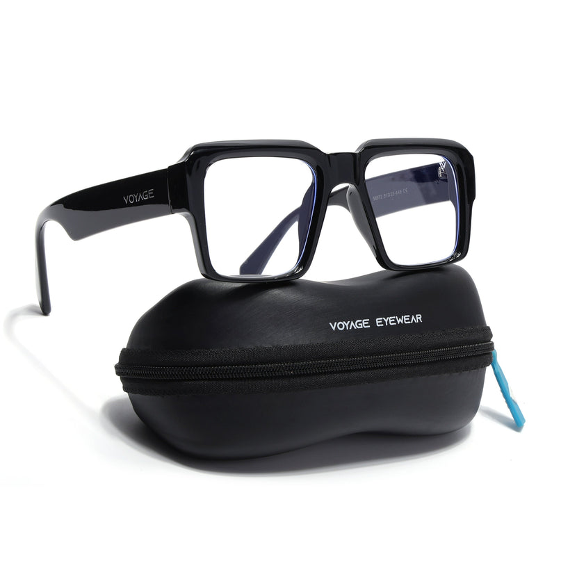 Voyage Exclusive Black Wayfarer Eyeglasses for Men & Women - MG5384-C1