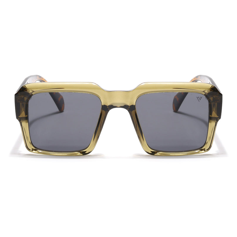 Flux | Demi Transparent Green Wayfarer Polarized Sunglasses - PMG4754