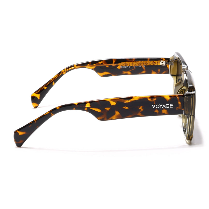 Flux | Demi Transparent Green Wayfarer Polarized Sunglasses - PMG4754