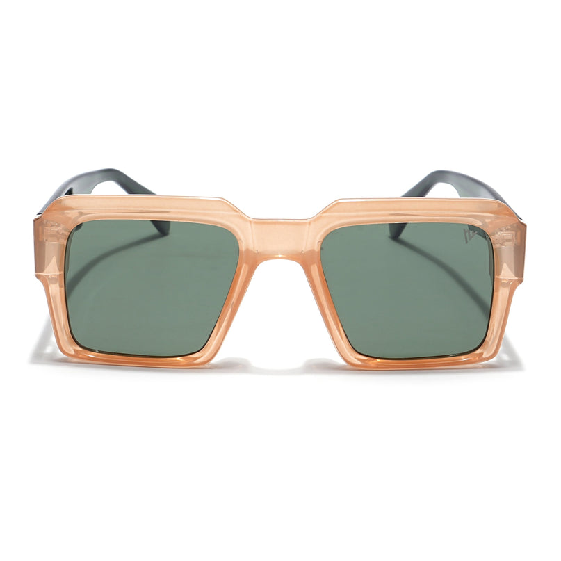 Flux | Wayfarer Polarized Sunglasses (Green Lens | Brown Frame - PMG4928)