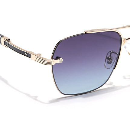 Wayfarer Sunglasses (Grey & Blue Lens | Golden Frame - MG6027)