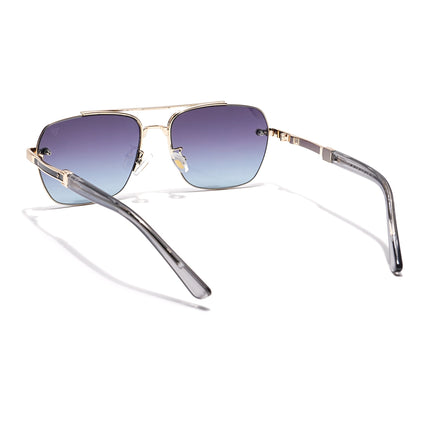 Wayfarer Sunglasses (Grey & Blue Lens | Golden Frame - MG6027)