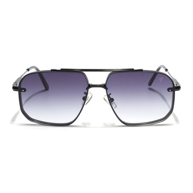 Wayfarer Sunglasses for Men & Women (Grey & Clear Lens | Black Frame - MG6883)
