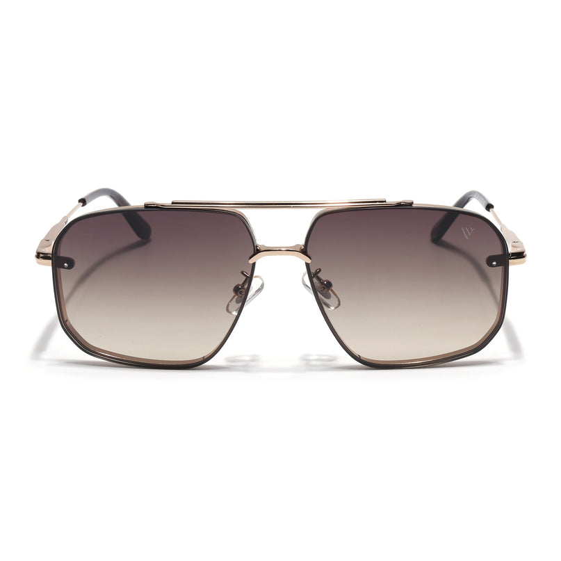 Wayfarer Sunglasses for Men & Women (Olive & Clear Lens | Golden Frame - MG6884)