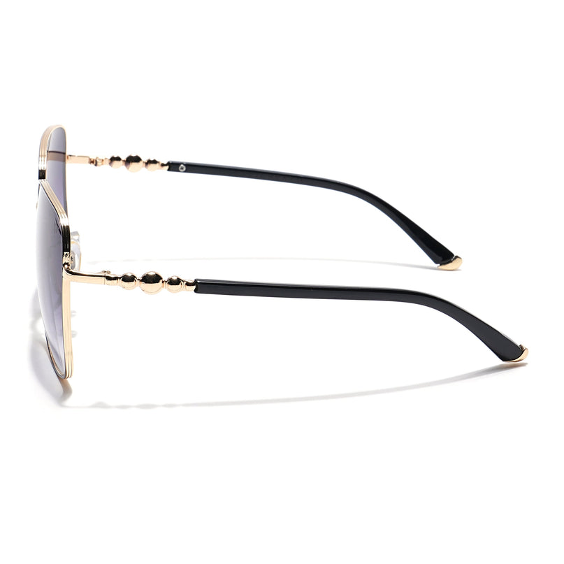 Square Sunglasses (Grey & Clear Lens | Golden & Black Frame - MG6004)