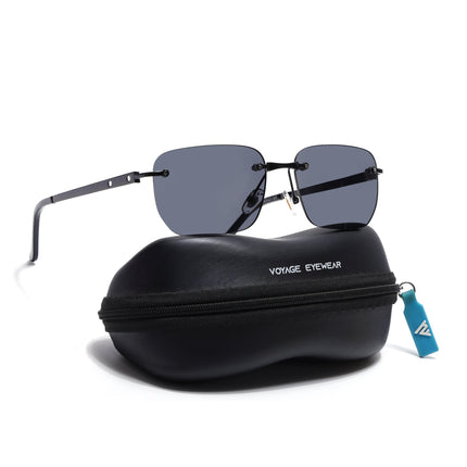 Rayn | Black Rimless Sunglasses | Black Frame - MG7601