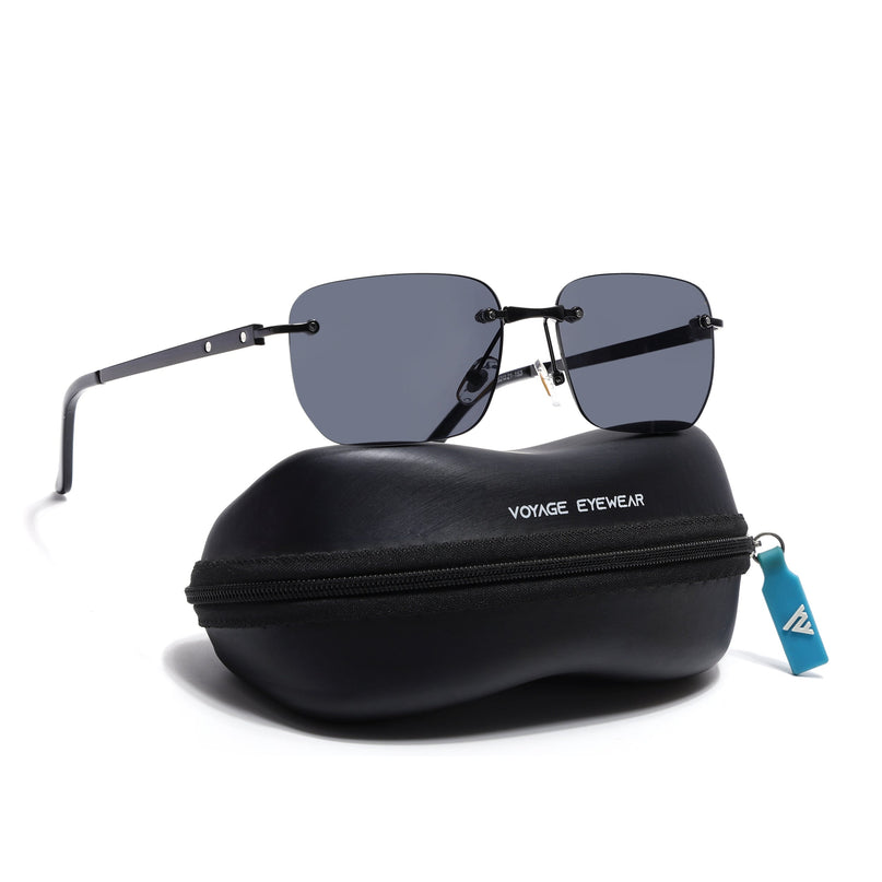 Rayn | Black Rimless Sunglasses | Black Frame - MG7601