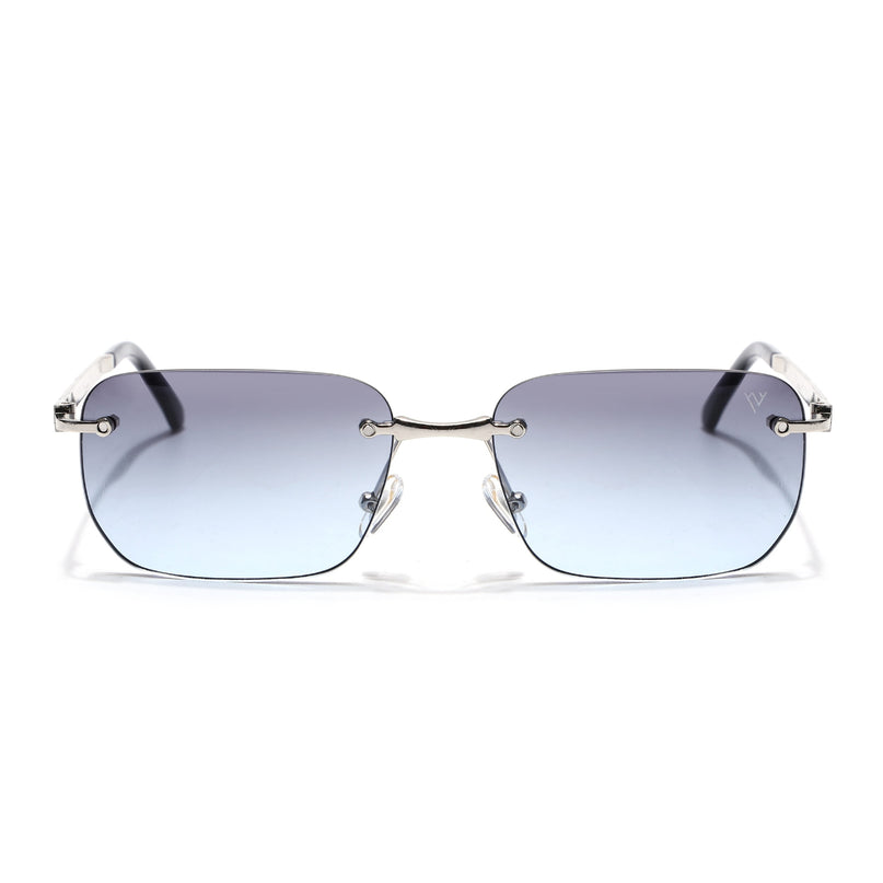 Rayn | Grey & Clear Rimless Sunglasses | Silver Frame - MG7602