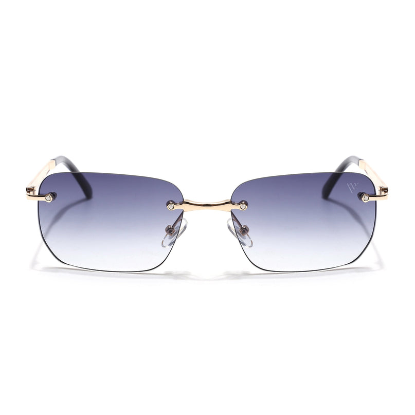 Rayn | Grey & Clear Rimless Sunglasses | Golden Frame - MG7604