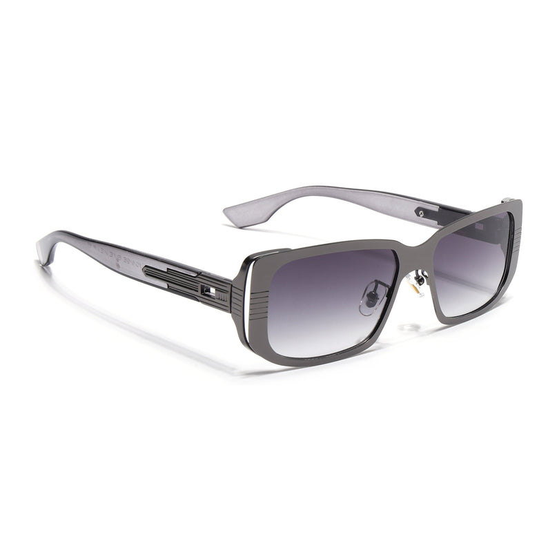 Rectangle Sunglasses for Men & Women (Olive & Clear Lens | Grey Frame - MG6896)